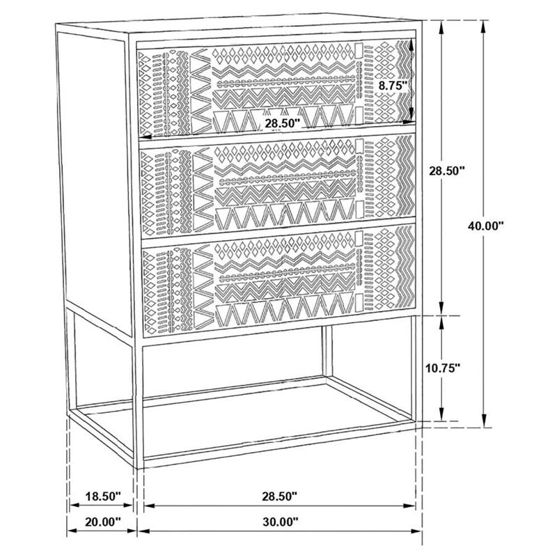 Alcoa 3-drawer Accent Cabinet (959565)