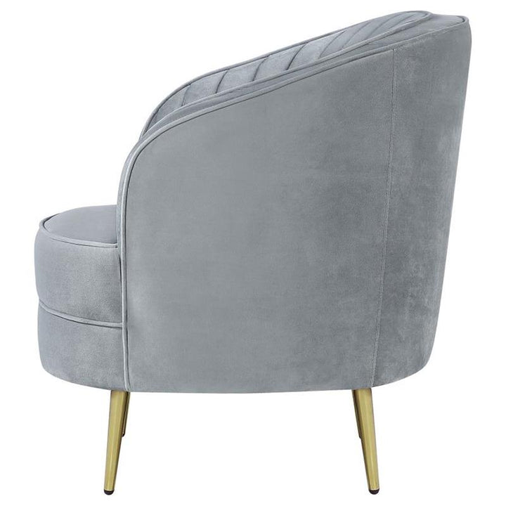 Sophia Upholstered Chair Grey and Gold (506866)