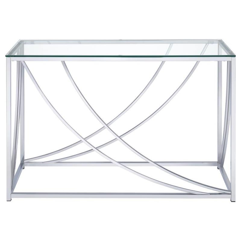 Lille Glass Top Rectangular Sofa Table Accents Chrome (720499)