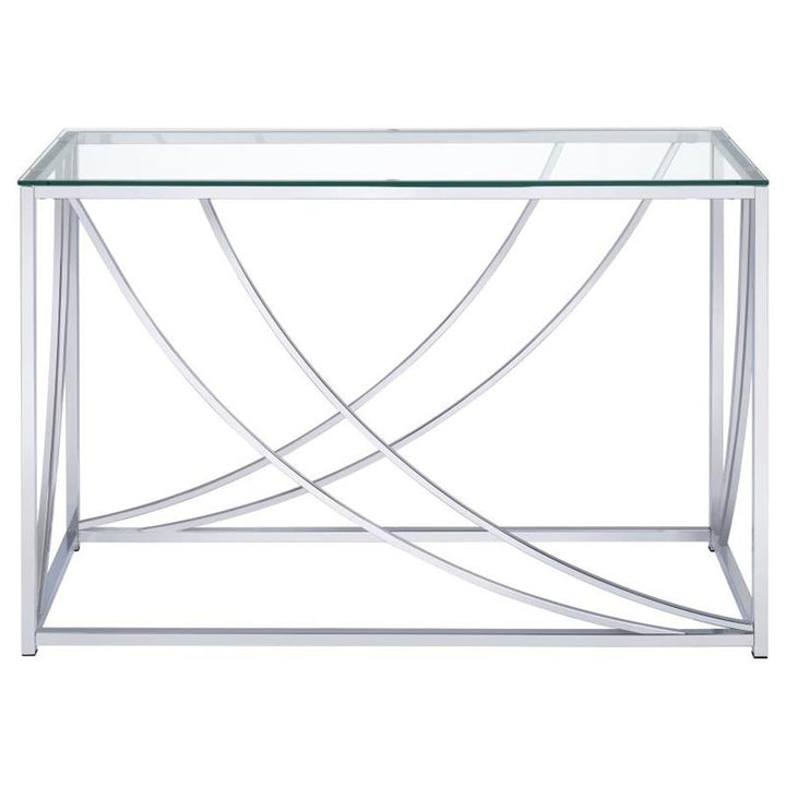 Lille Glass Top Rectangular Sofa Table Accents Chrome (720499)