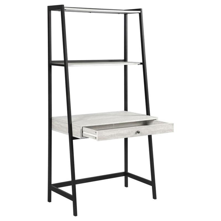 Pinckard 3-piece Ladder Desk Set Grey Stone and Black (805801-S3)