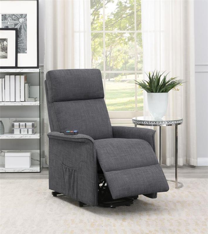 Herrera Power Lift Recliner with Wired Remote Charcoal (609406P)