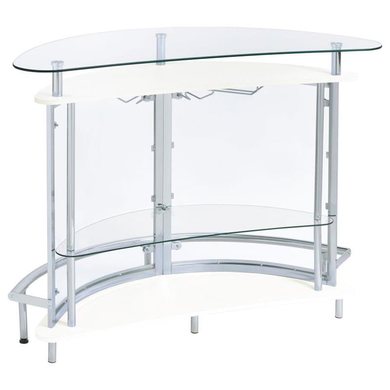 Amarillo 2-tier Bar Unit White and Chrome (101066)