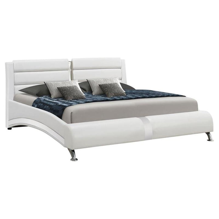 Jeremaine California King Upholstered Bed White (300345KW)