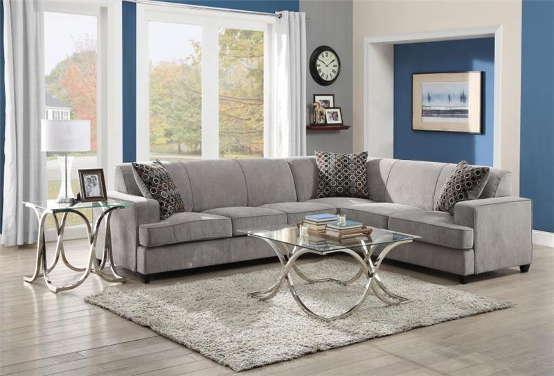 Tess L-shape Sleeper Sectional Grey (500727)