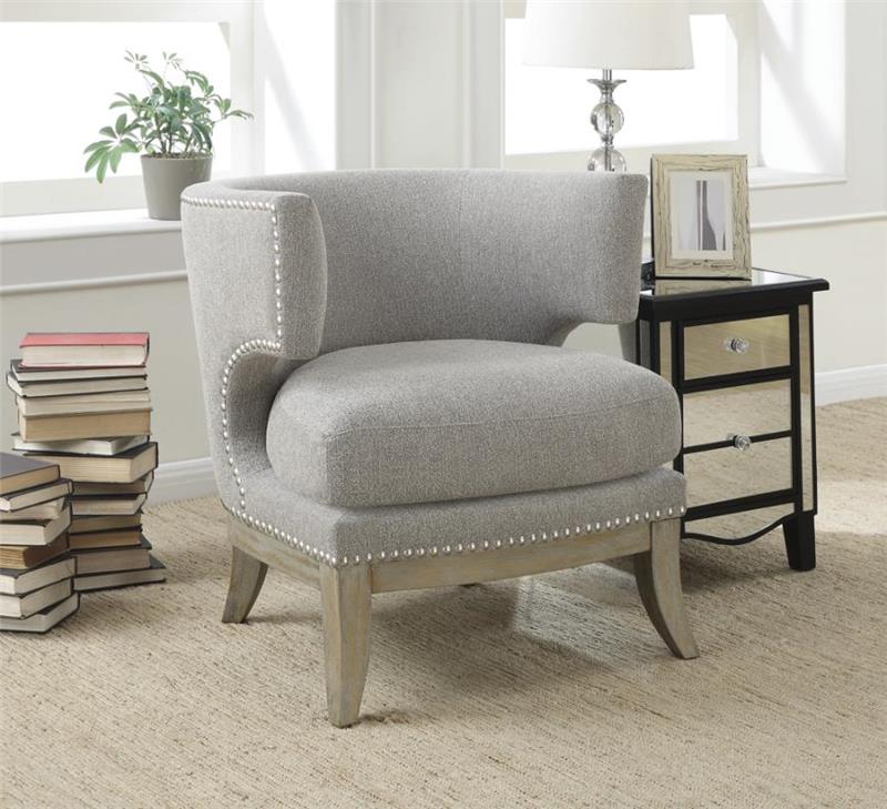 Jordan Dominic Barrel Back Accent Chair Grey and Weathered Grey (902560)