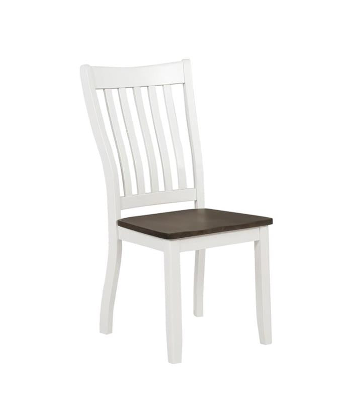 Kingman Slat Back Dining Chairs Espresso and White (Set of 2) (109542)