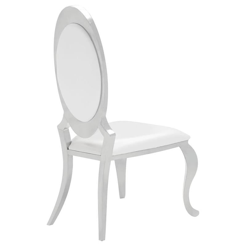 Anchorage Oval Back Side Chairs Cream and Chrome (Set of 2) (107872N)