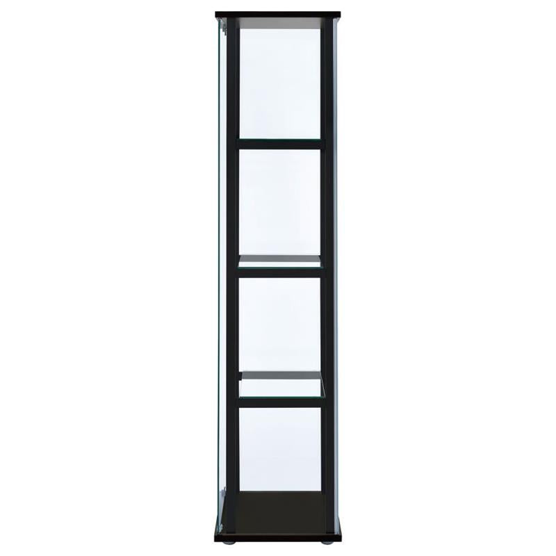 Cyclamen 4-shelf Glass Curio Cabinet Black and Clear (950171)