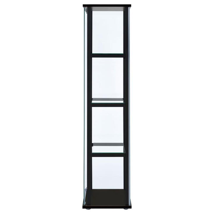 Cyclamen 4-shelf Glass Curio Cabinet Black and Clear (950171)