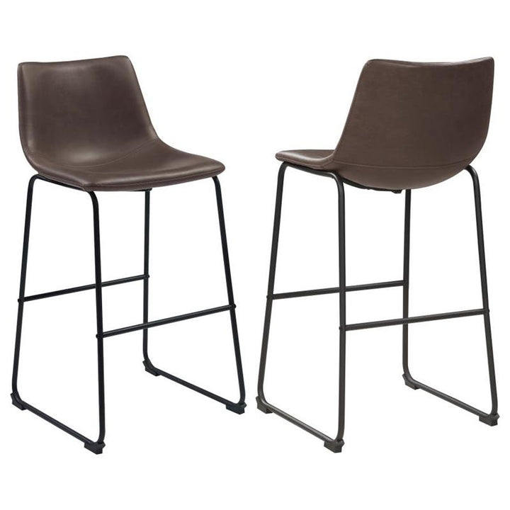 Michelle Armless Bar Stools Two-tone Brown and Black (Set of 2) (102536)