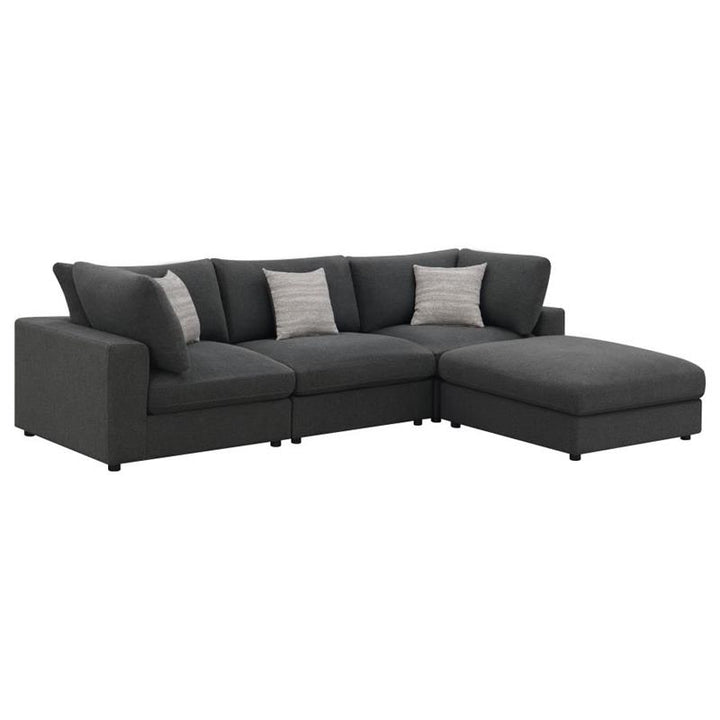 Serene 4-piece Upholstered Modular Sectional Charcoal (551324-SETB)