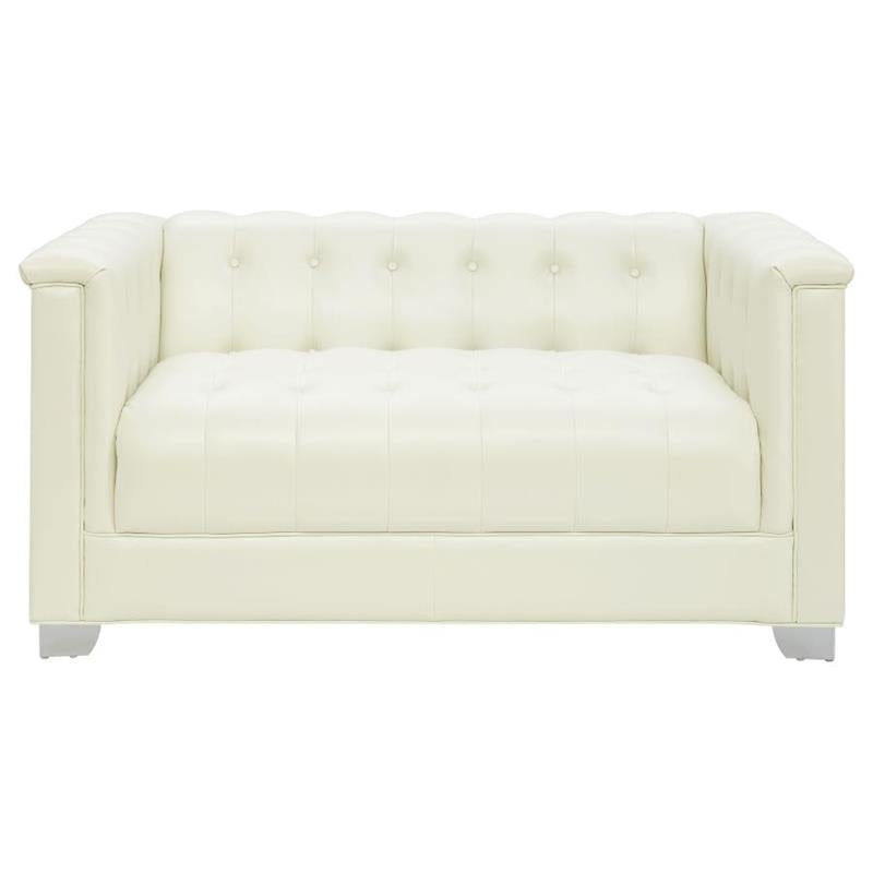 Chaviano 3-piece Upholstered Tufted Sofa Set Pearl White (505391-S3)