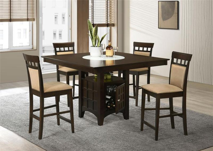 Gabriel 5-piece Square Counter Height Dining Set Cappuccino (100438-S5A)