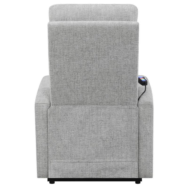 Howie Tufted Upholstered Power Lift Recliner Grey (609402P)