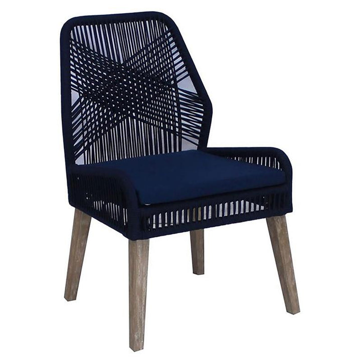 Nakia Woven Rope Dining Chairs Dark Navy (Set of 2) (110034)