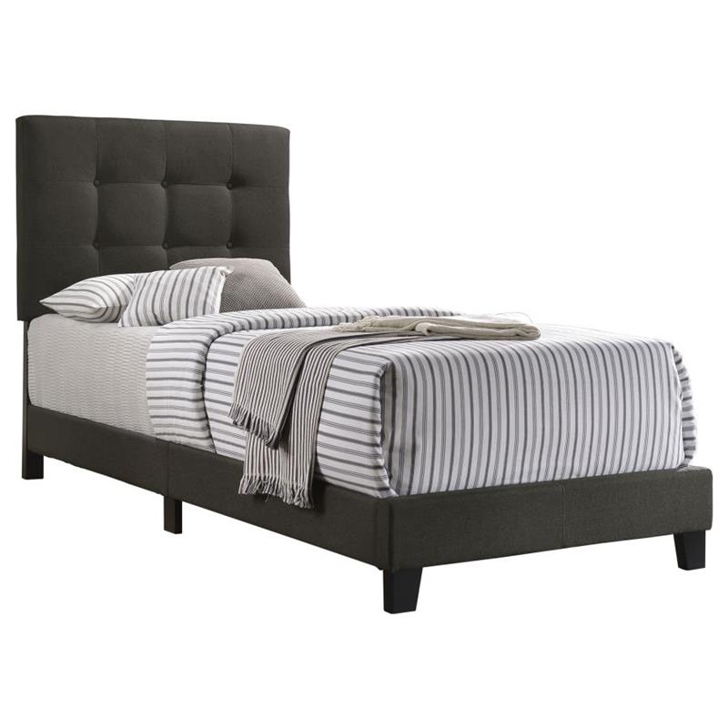 Mapes Tufted Upholstered Twin Bed Charcoal (305746T)