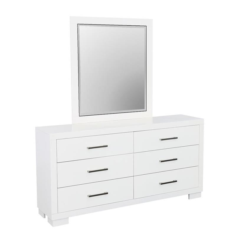 Jessica Rectangular Dresser Mirror White (202994)