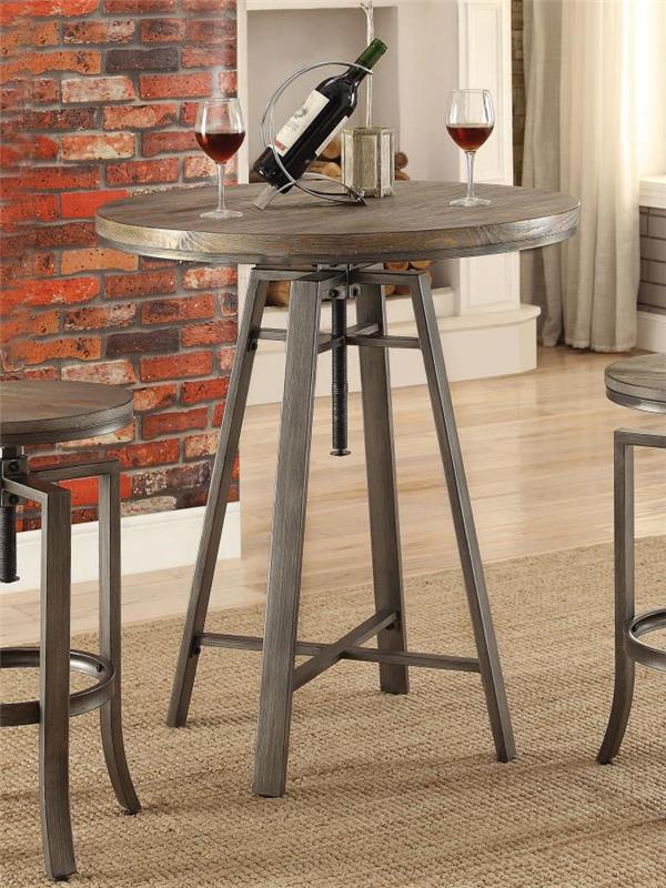 Bartlett Adjustable Swivel Bar Table Brushed Nutmeg (101811)