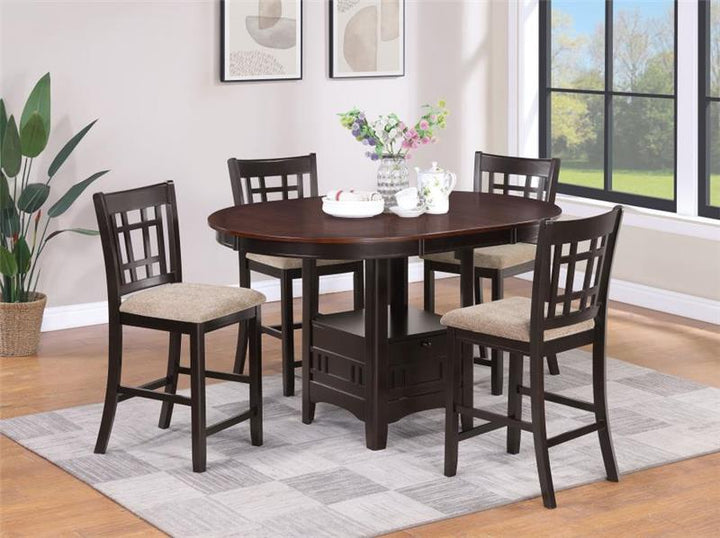 Lavon 5-piece Counter Height Dining Room Set Light Chestnut and Espresso (105278-S5)
