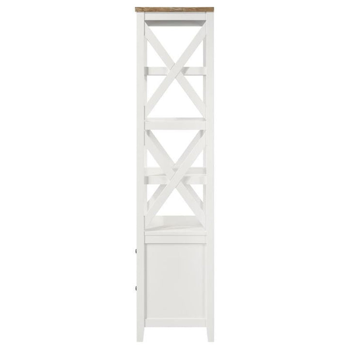 Angela 4-shelf Wooden Media Tower with Drawers Brown and White (708254)