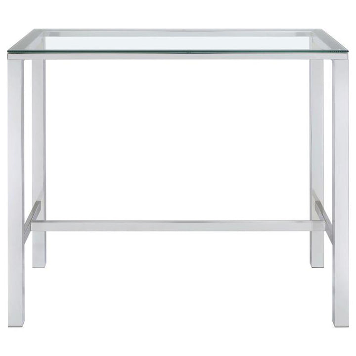Tolbert Bar Table with Glass Top Chrome (104873)