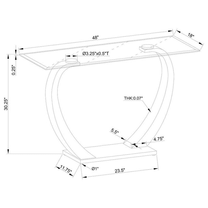 Pruitt Rectangular Sofa Table Satin (701239)