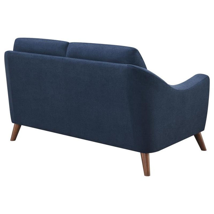 Gano Sloped Arm Upholstered Loveseat Navy Blue (509515)