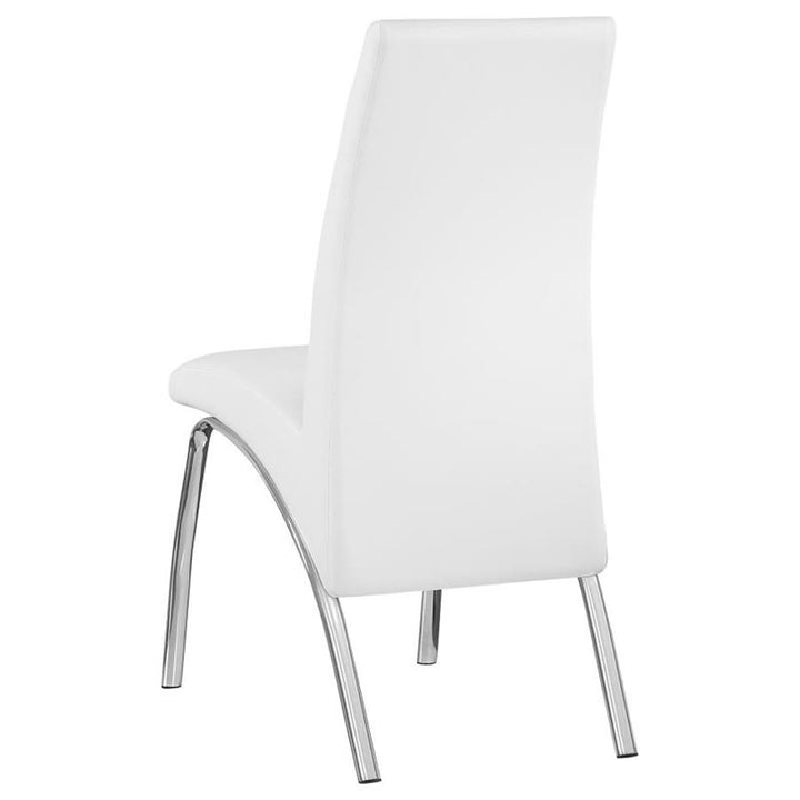 Bishop Upholstered Side Chairs White and Chrome (Set of 2) (121572)