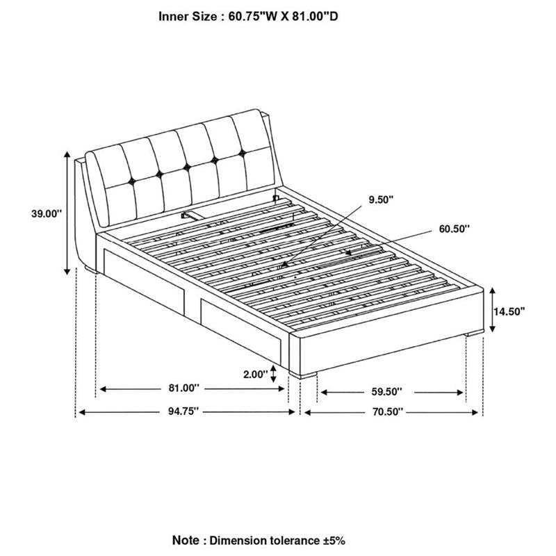 Fenbrook Queen Tufted Upholstered Storage Bed Grey (300523Q)