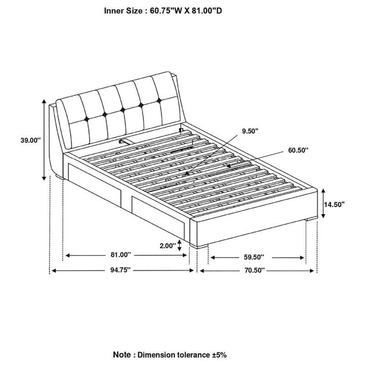 Fenbrook Queen Tufted Upholstered Storage Bed Grey (300523Q)