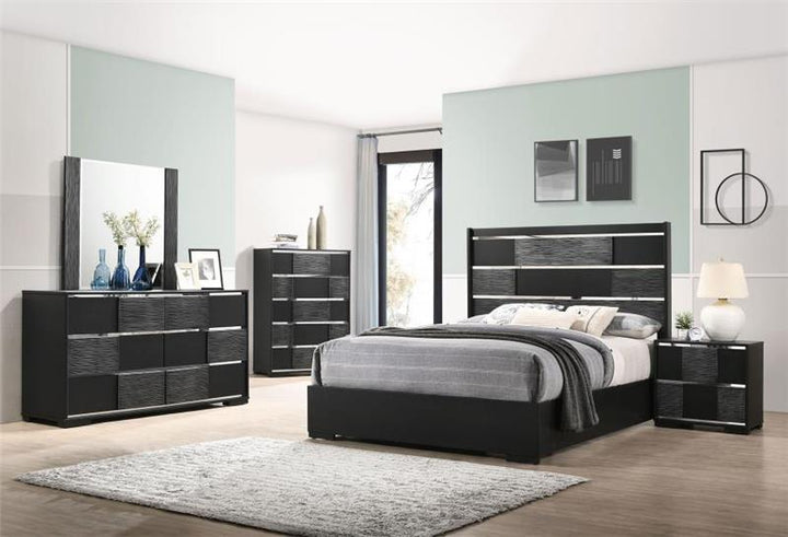 Blacktoft 5-piece Queen Panel Bedroom Set Black (207101Q-S5)