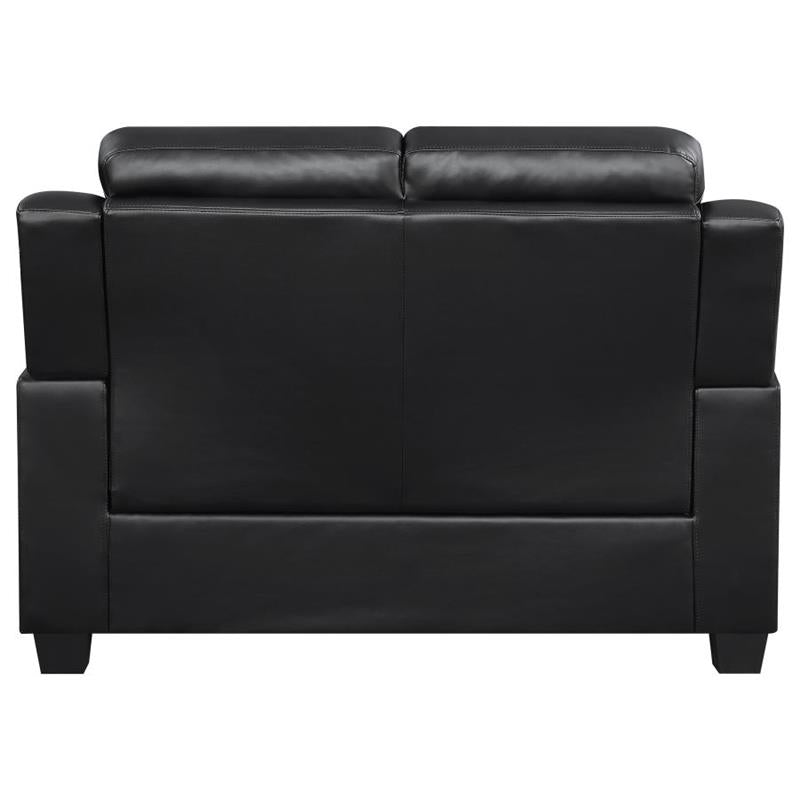 Finley Upholstered Pillow Top Arm Living Room Set Black (506551-S3)