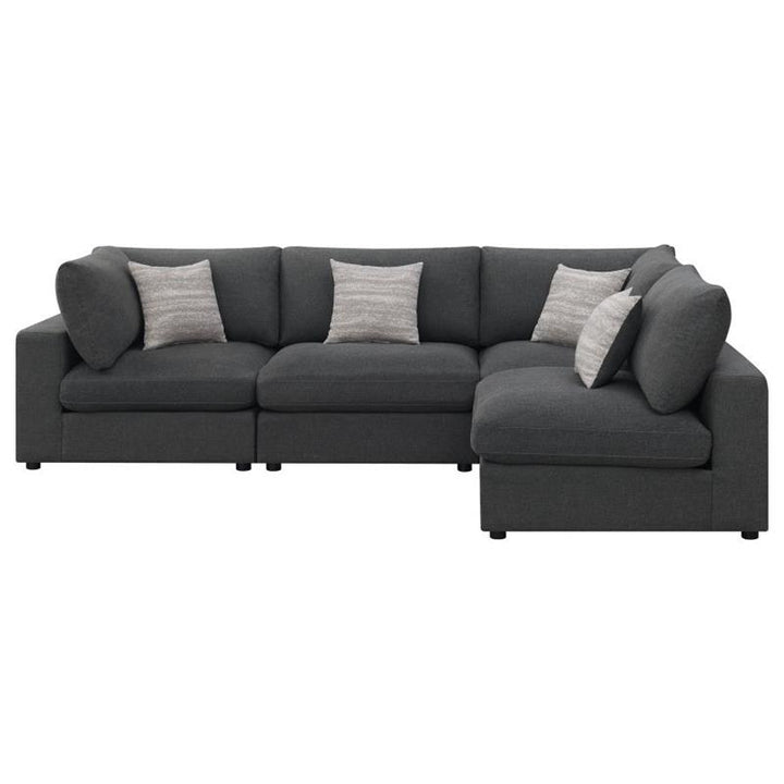 Serene 4-piece Upholstered Modular Sectional Charcoal (551324-SETA)