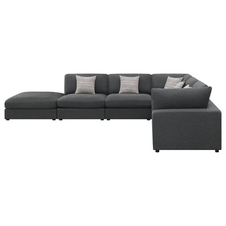 Serene 6-piece Upholstered Modular Sectional Charcoal (551324-SET)