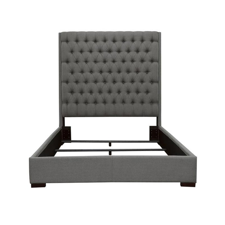 Camille Tall Tufted Queen Bed Grey (300621Q)