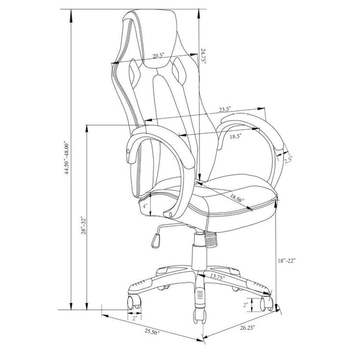 Carlos Arched Armrest Upholstered Office Chair Black (881426)