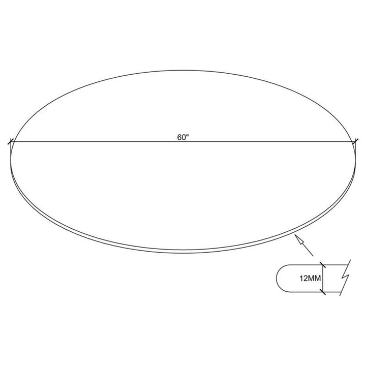 60" 12mm Round Glass Table Top Clear (CP60RD-12)