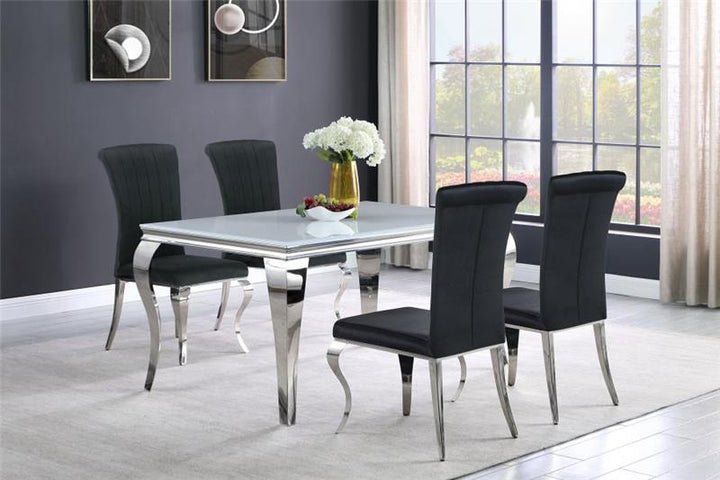 Carone 5-piece 61" Rectangular Dining Set Black and Chrome (115091-S5)