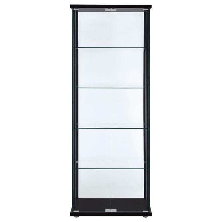 Delphinium 5-shelf Glass Curio Cabinet Black and Clear (950170)