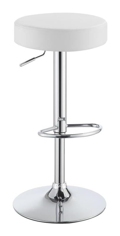 Ramses Adjustable Backless Bar Stool Chrome and White (102550)