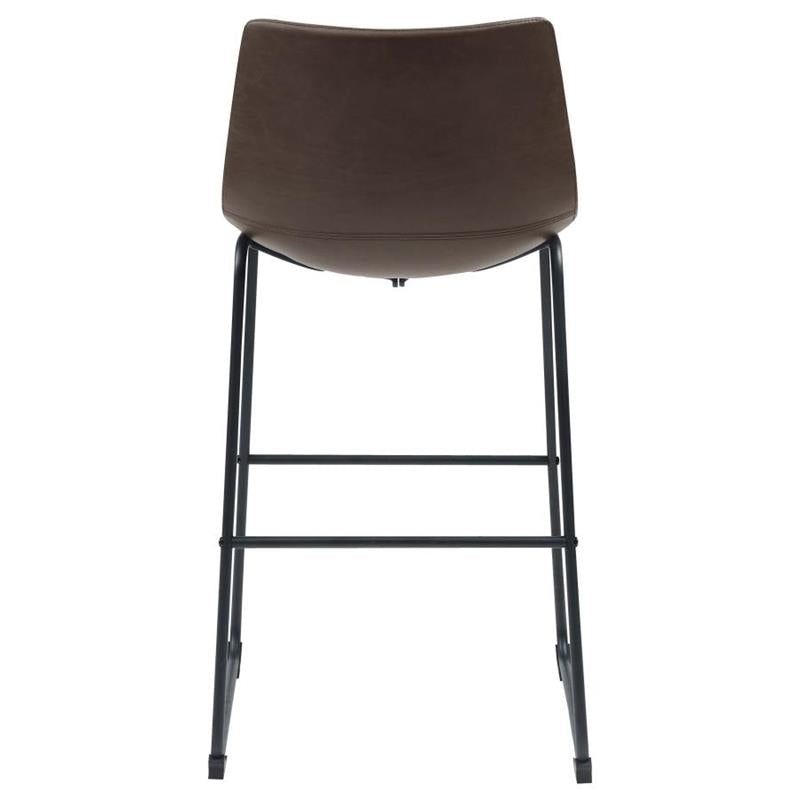 Michelle Armless Bar Stools Two-tone Brown and Black (Set of 2) (102536)