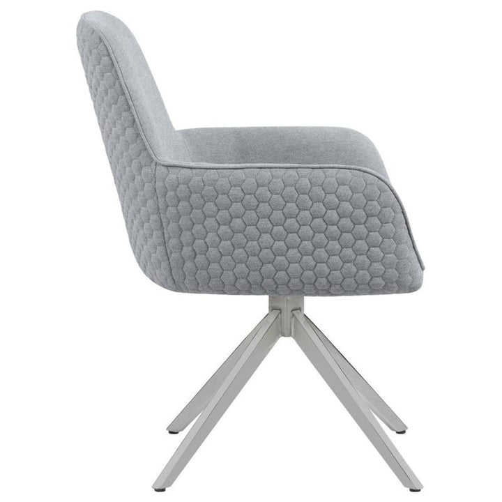 Abby Flare Arm Side Chair Light Grey and Chrome (110322)