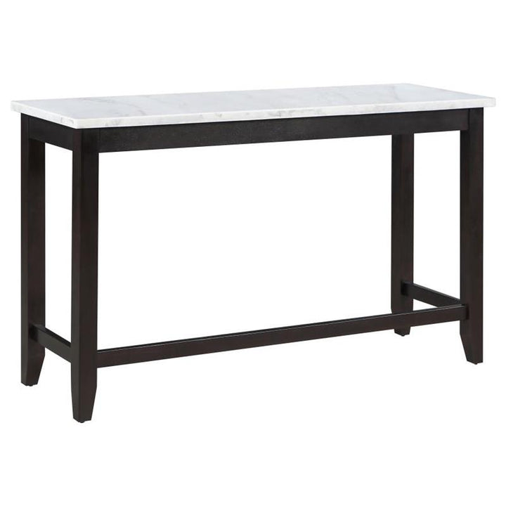 Toby Rectangular Marble Top Counter Height Table Espresso and White (115528)
