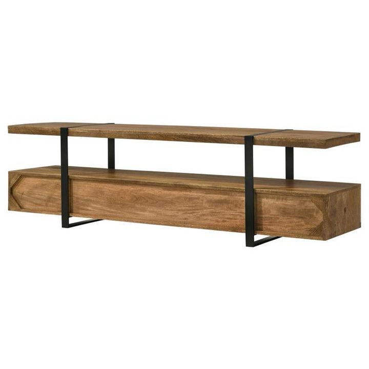 Otto 4-drawer Solid Wood 70" TV Stand Brown and Gunmetal (703243)