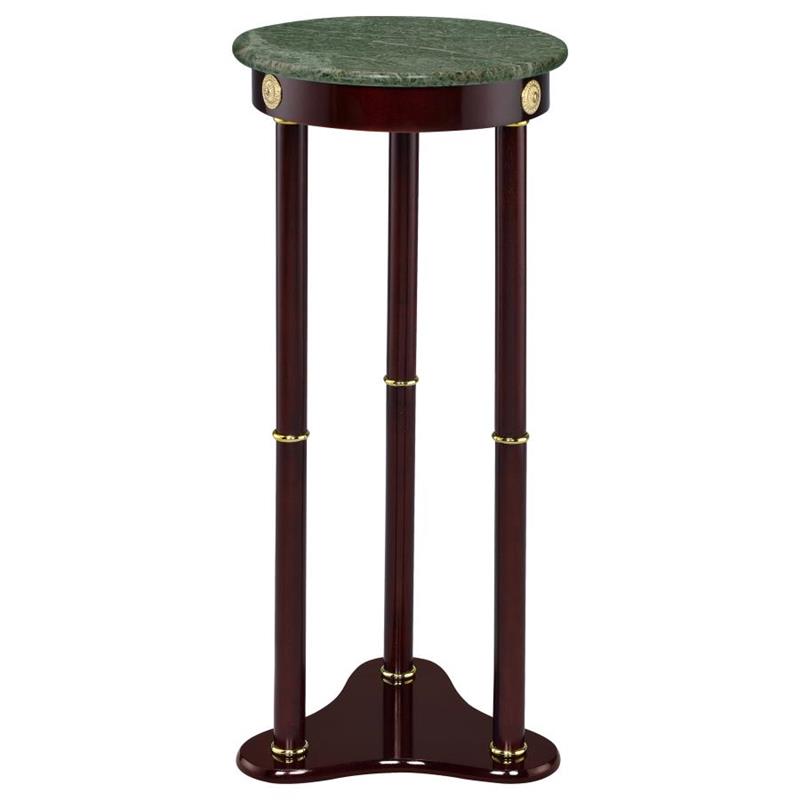 Edie Round Marble Top Accent Table Merlot (3315)