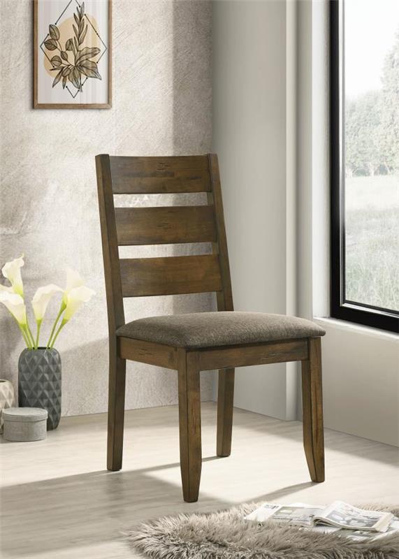 Alston Ladder Back Dining Side Chairs Knotty Nutmeg and Grey (Set of 2) (106382)