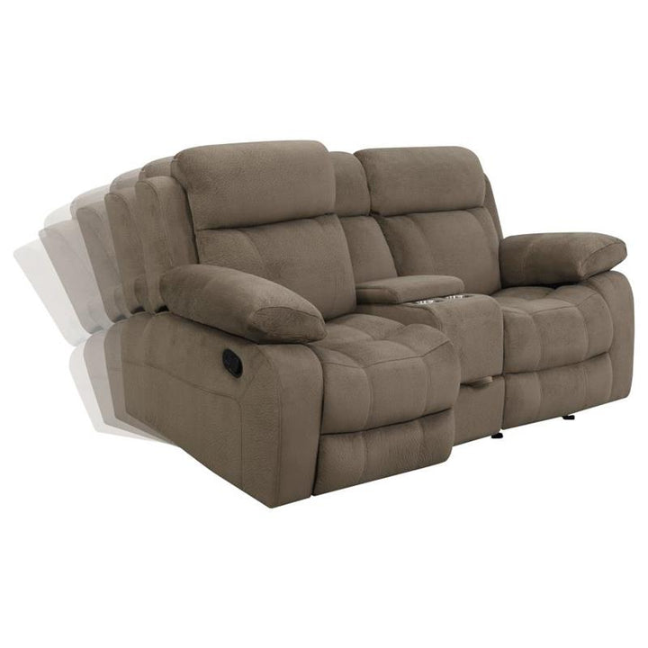 Myleene Glider Loveseat with Console Mocha (603032)