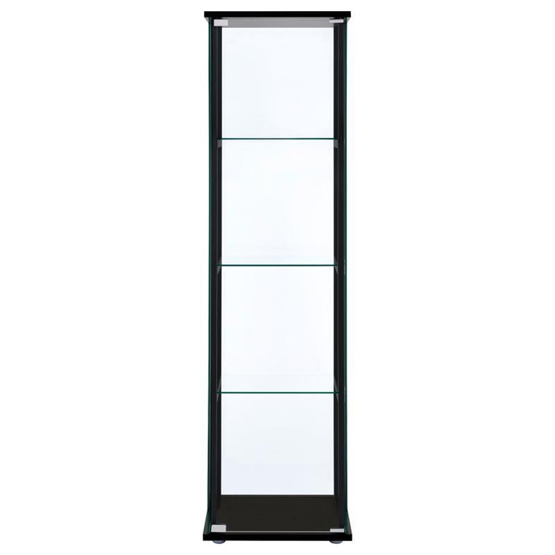 Cyclamen 4-shelf Glass Curio Cabinet Black and Clear (950171)