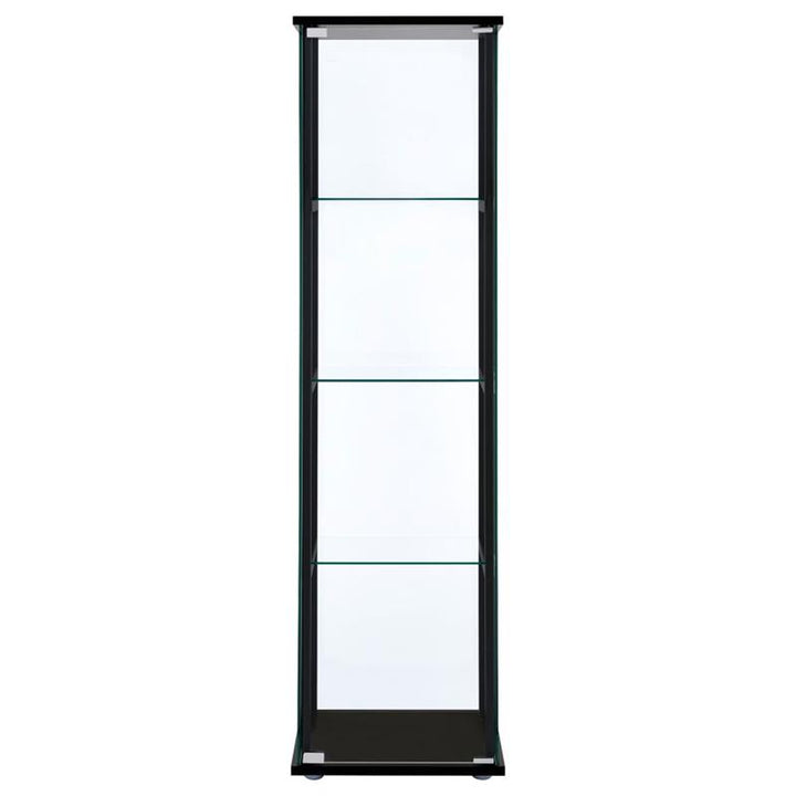 Cyclamen 4-shelf Glass Curio Cabinet Black and Clear (950171)